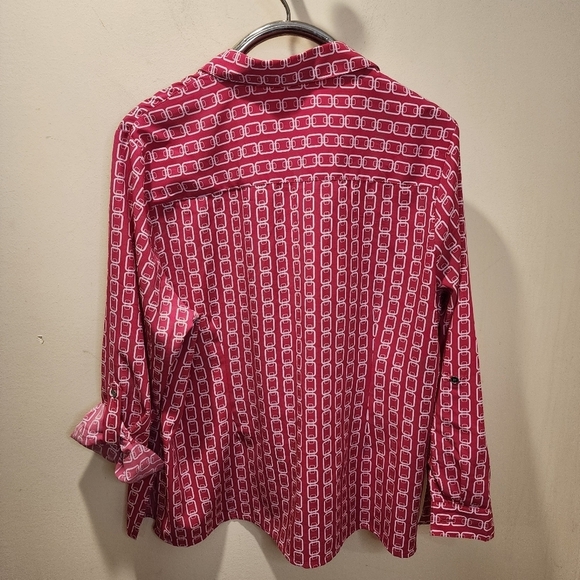 ELEMENTZ Women's Plus size Pink and.White button Down shirt 2X - Picture 10 of 15